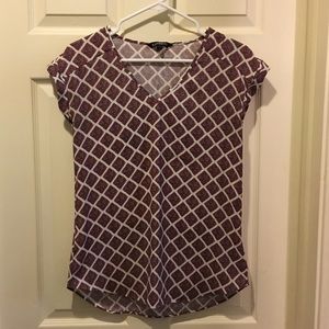 🎈Express Red and White Patterned Blouse, Size S